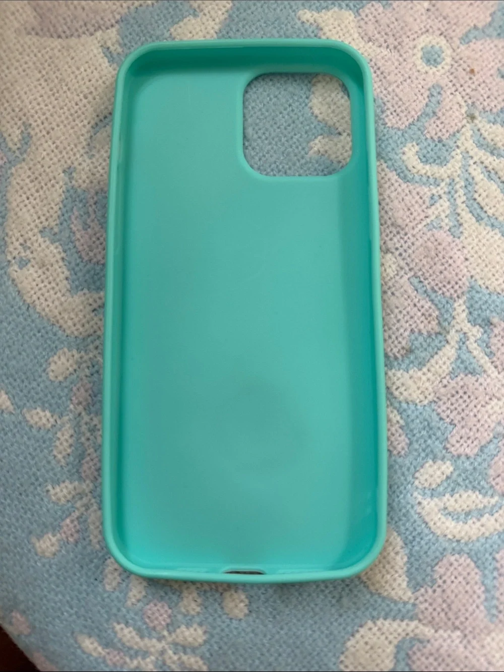 Set of 2 Turquoise / Iridescent Marble Phone Case Duo with Jeweled Ring Grips